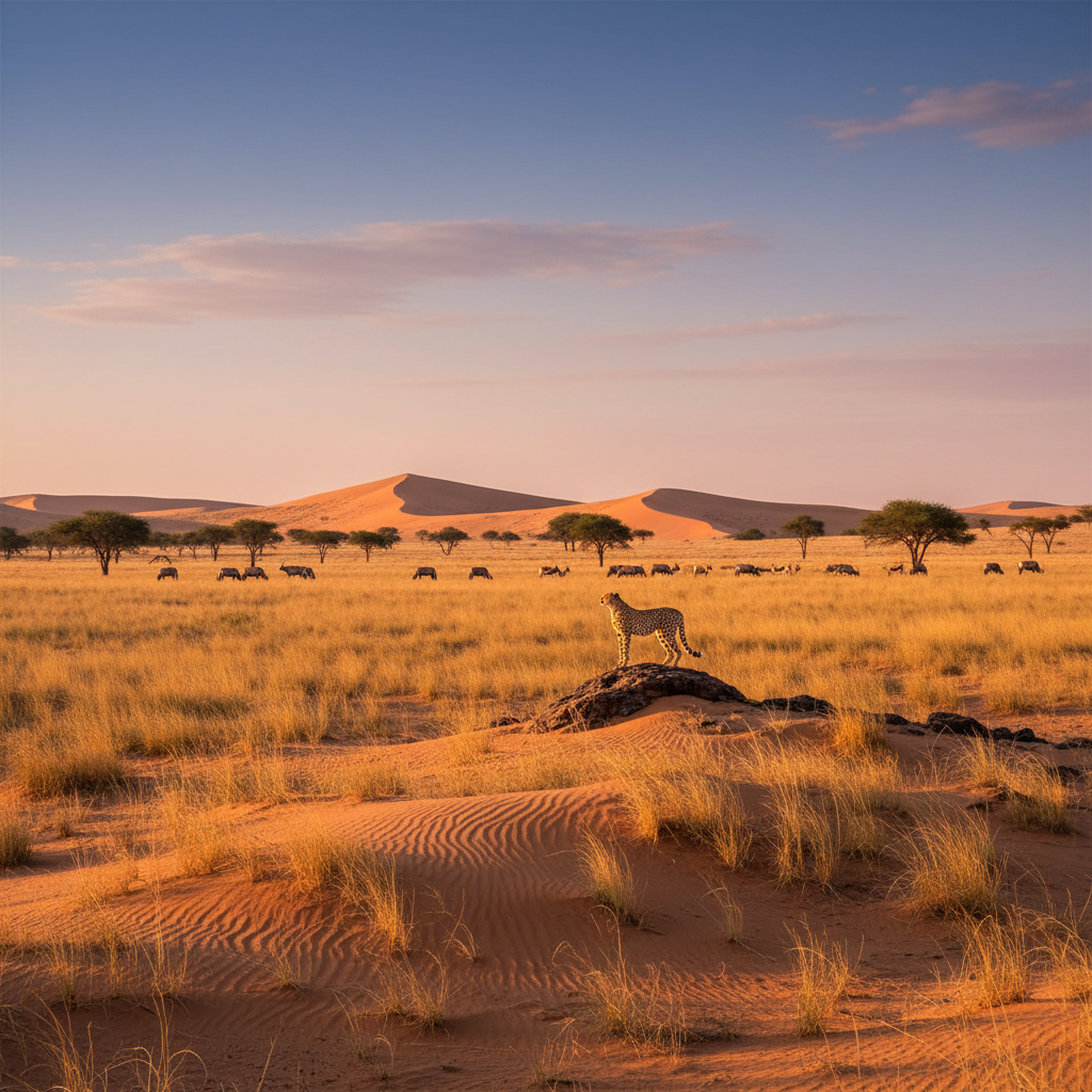 Voyage au désert du kalahari : paysages, faune et silence